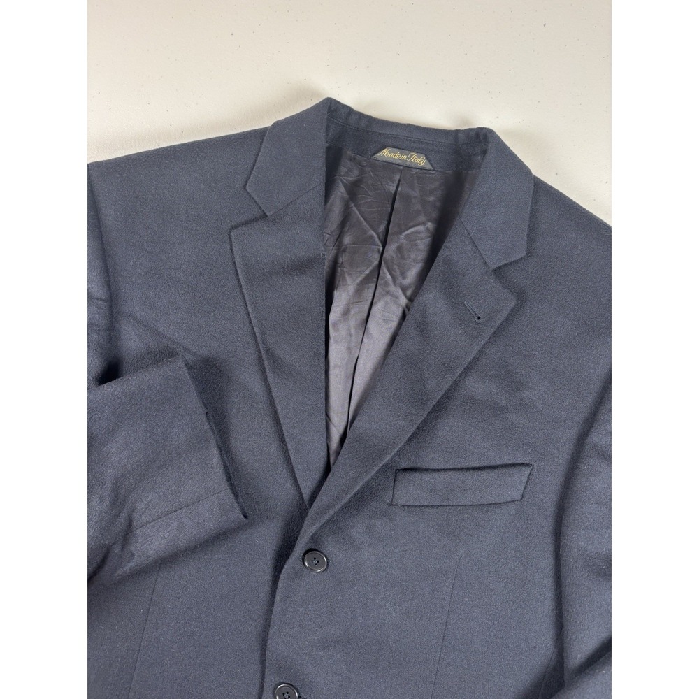 Mario Caldi 100% Cashmere Blazer‎ Men's Sz 52L Black Made In Italy Double Vent
